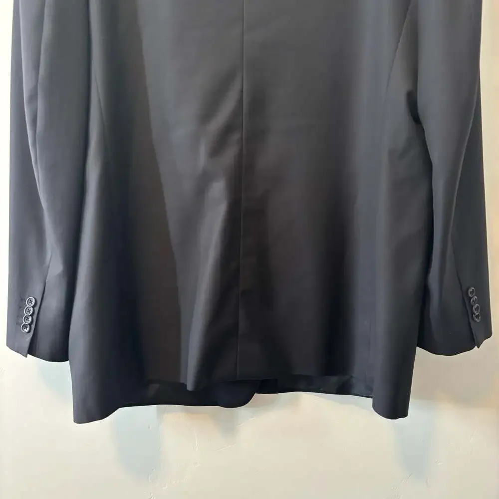 Gianni Manzoni Tendenza Black Blazer, 48, Angelico Super 140s Wool Made in Italy